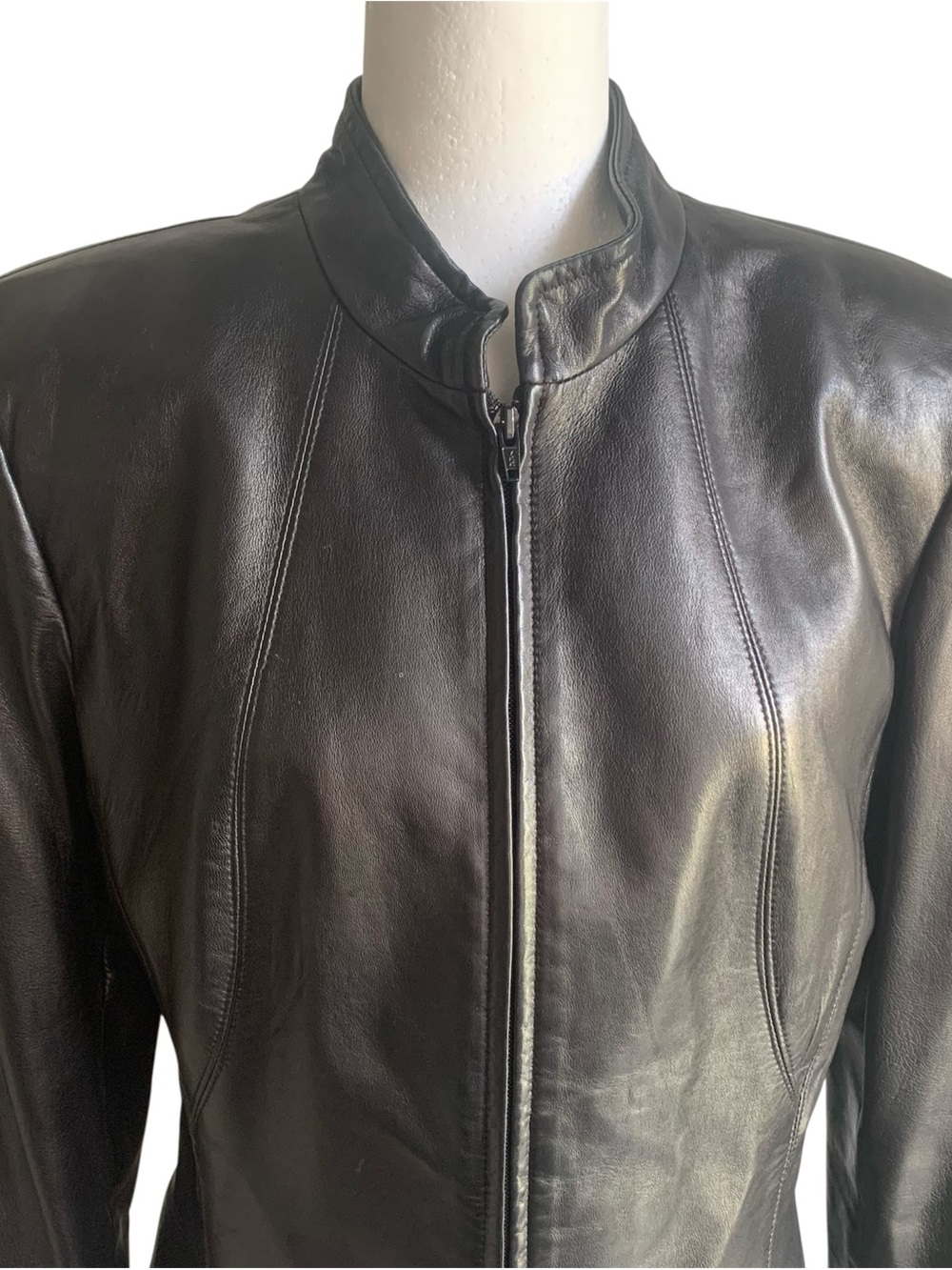 Danier Leather Jacket Black Blazer Tailored Taper 90's-2000s Timeless Classic L - Picture 4 of 16